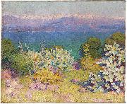 John Peter Russell In the morning, Alpes Maritimes from Antibes France oil painting artist